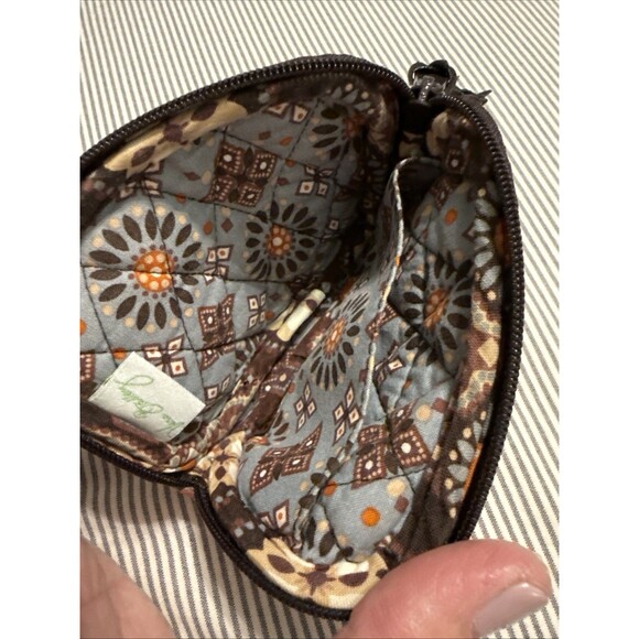Vera Bradley Wallet Change Purse Brown Small Zip Around Closure - Picture 3 of 3